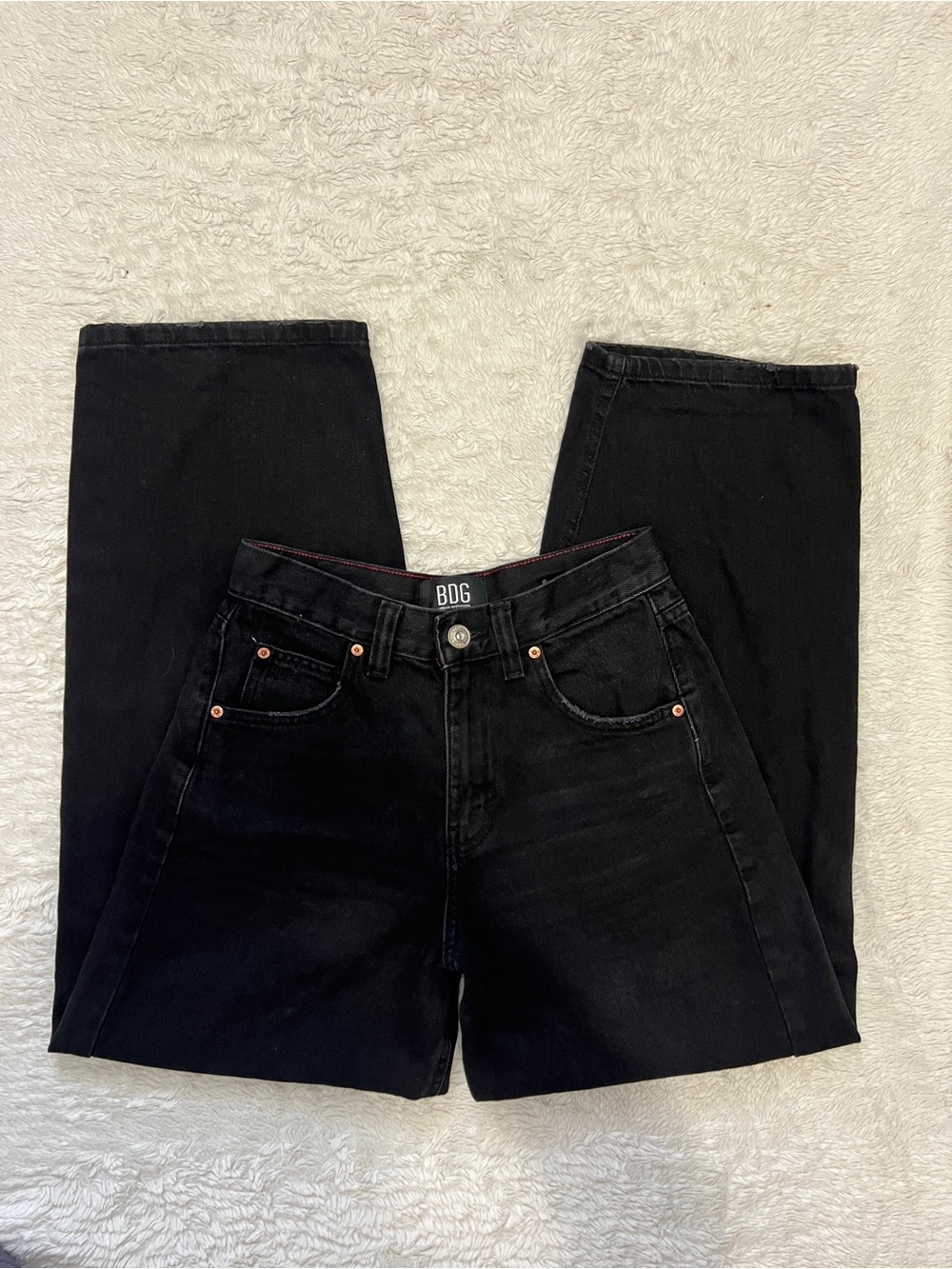 BDG Urban Outfitters Black High Rise Straight Leg Jeans Size 25w